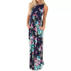 Lilly Posh Women’s M Maxi Floral Dress with Pockets